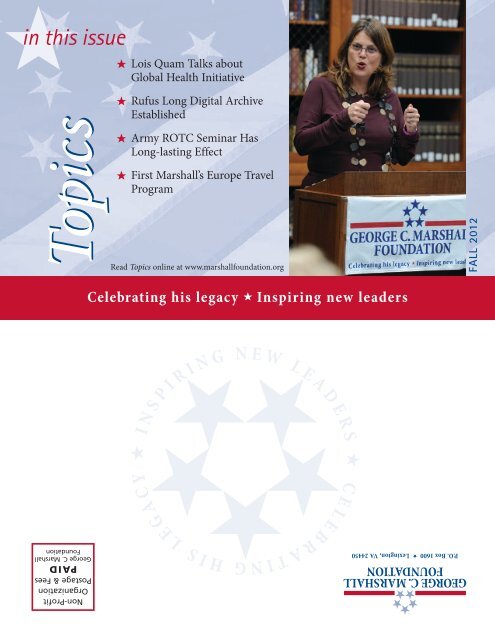 Fall 2012 issue - The George C. Marshall Foundation
