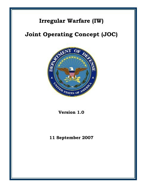 Joint Operating Concept (JOC) - GlobalSecurity.org