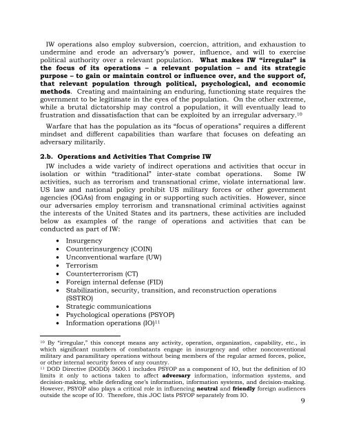 Joint Operating Concept (JOC) - GlobalSecurity.org