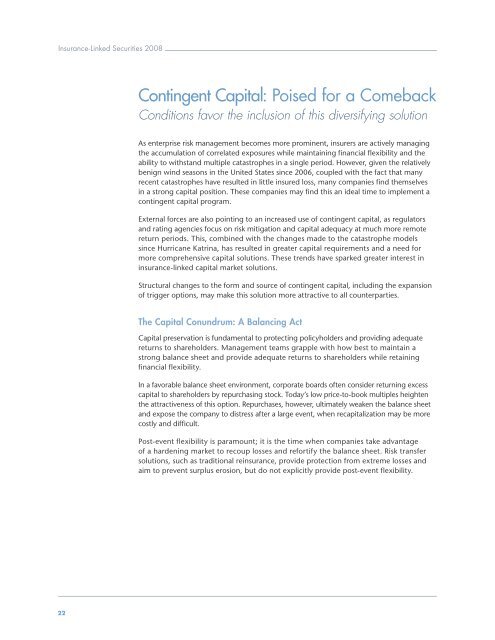 Insurance-Linked Securities Report 2008 - Aon