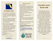 Sunshine State Bottle Bill Brochure - Sierra Club Florida
