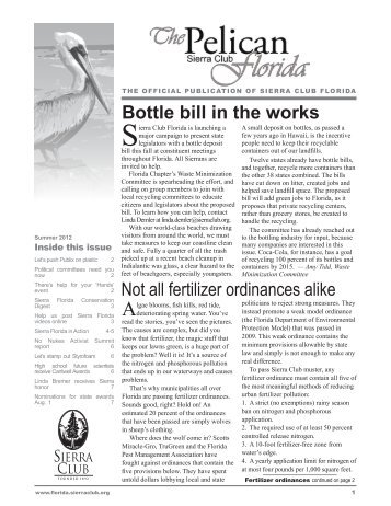 Bottle bill in the works - Sierra Club Florida