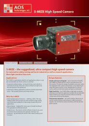 S-MIZE High Speed Camera - AOS Technologies AG