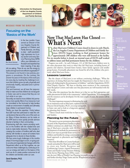 DCFS News Summer Issue (PDF) - Los Angeles County Department ...