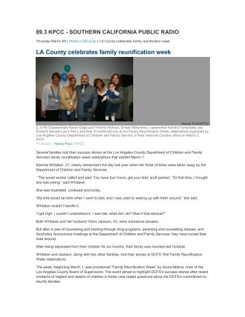 LA County celebrates family reunification week - Los Angeles ...