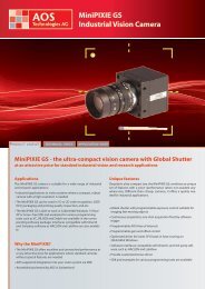 MiniPIXIE GS Industrial Vision Camera - AOS Technologies AG
