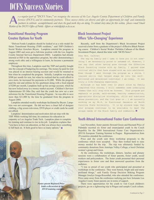 DCFS News Spring Issue - Los Angeles County Department of ...