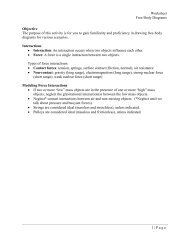 Activity 2 1 3 Free Body Diagrams Purpose Troy High School