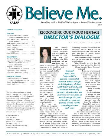 director's dialogue - Kentucky Association of Sexual Assault Programs