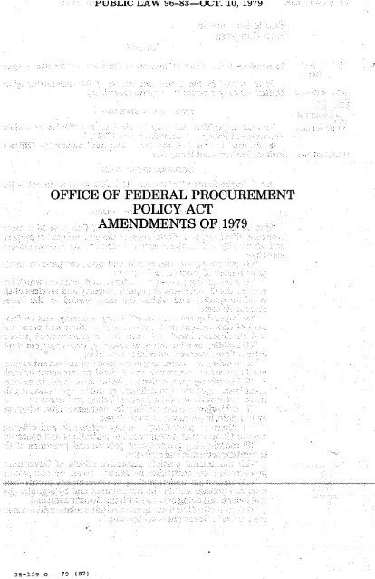 office of federal procurement policy act ... - Bayhdolecentral