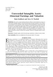 Unrecorded Intangible Assets: Abnormal Earnings and Valuation
