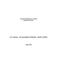 U.S. Census. Non-population schedules. South Carolina. 1850-1880