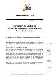 Manor Run to the Beat Basel mit einem Event ... - IMG (Schweiz)