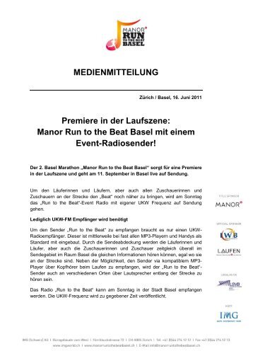 Manor Run to the Beat Basel mit einem Event ... - IMG (Schweiz)