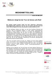 Malbuner steigt bei der Tour de Suisse aufs Rad - IMG (Schweiz)
