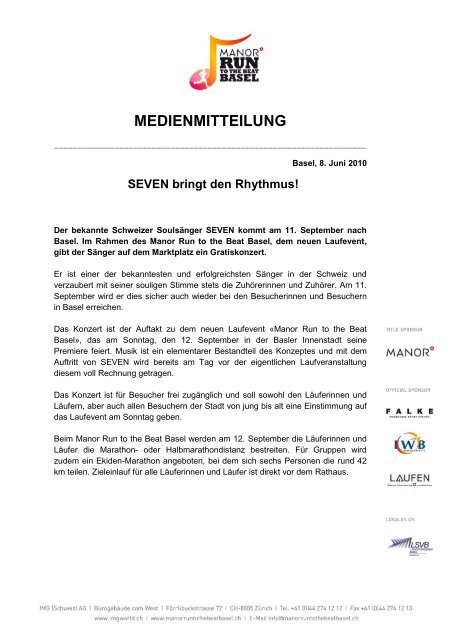 SEVEN bringt den Rhythmus - IMG (Schweiz)