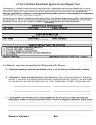 UC Davis Nutrition Department System Access Request Form ...