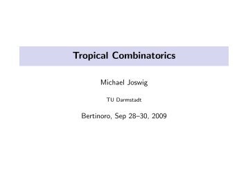 Tropical Combinatorics