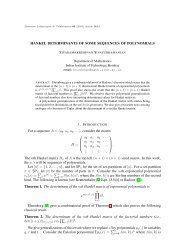 hankel determinants of some sequences of polynomials