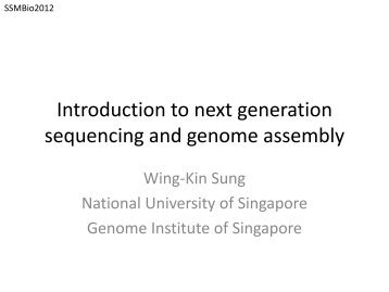 Introduction to next generation sequencing and - Formal Grammars
