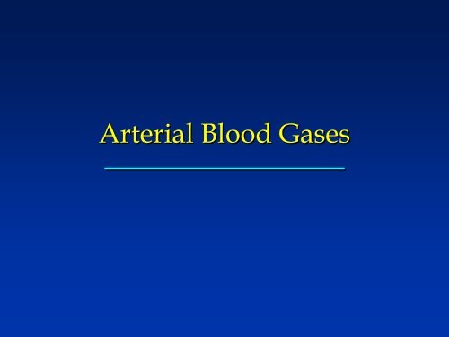 Arterial Blood Gases - Surgery