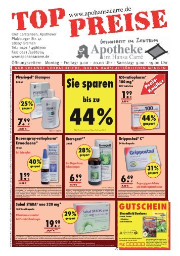 Preis - Apotheke im Hansa Carré