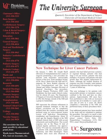 New Technique for Liver Cancer Patients - Surgery - University of ...