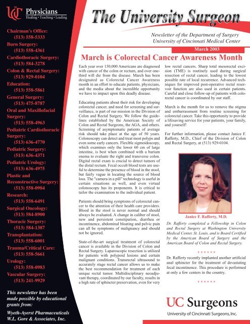 March Is Colorectal Cancer Awareness Month Surgery