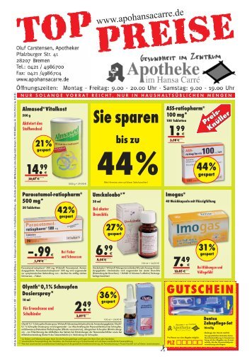 Preis - Apotheke im Hansa Carré