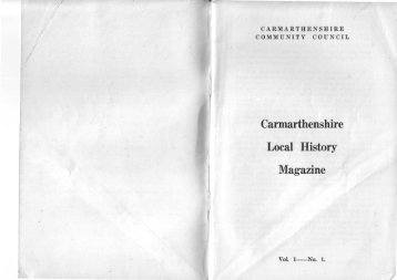 Carmarthenshire Local History Magazine - The Carmarthenshire ...