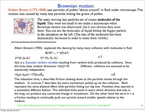 Brownian motion: Brownian motion: