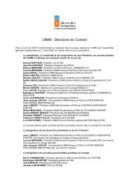 UIMM : Décisions du Conseil