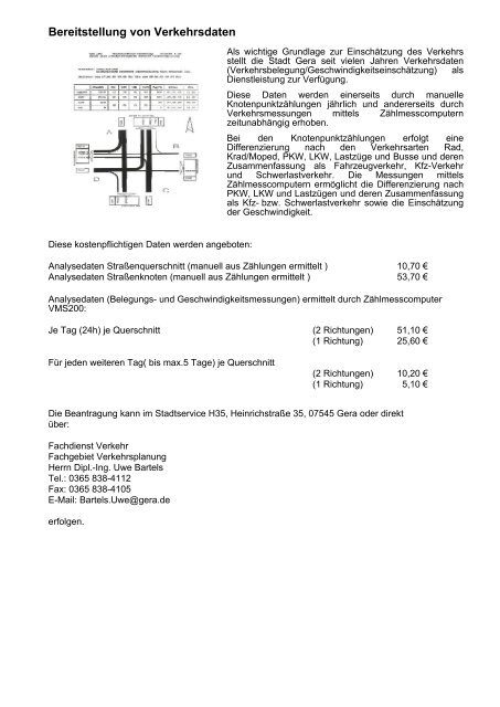 Bereitstellung von Verkehrsdaten