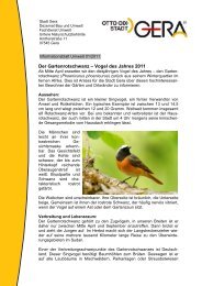 Der Gartenrotschwanz – Vogel des Jahres 2011 - Stadt Gera