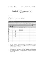 Statistik I: Übungsblatt 07