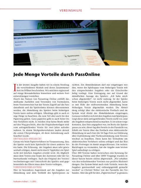 Ausgabe 3 | Juni 2012 - SBFV