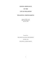 ZONING ORDINANCE OF THE CITY OF WILLISTON WILLISTON ...