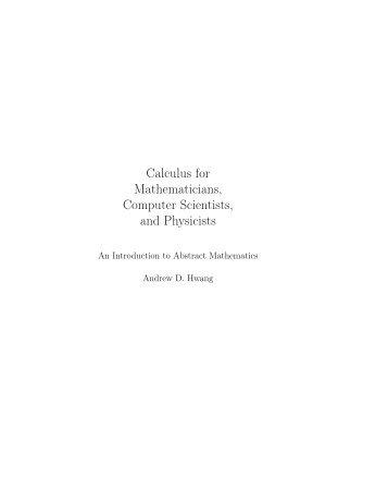 calculus book - Mathematics and Computer Science