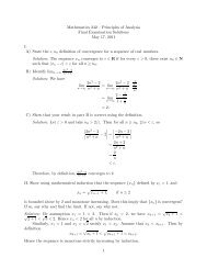 Solutions for Final Exam - Mathematics and Computer Science