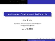 Archimedes' Quadrature of the Parabola - Mathematics and ...