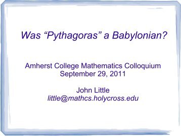 Pythagorean theorem - Mathematics and Computer Science