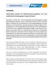 Apollo-Optik besetzt die Marketing-Führungsebene neu und ...