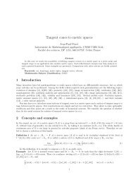 Tangent cones to metric spaces - Laboratoire de Mathématiques et ...