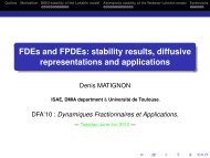 FDEs and FPDEs: stability results, diffusive representations and ...