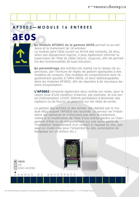 AP3002 (16 inputs).pub - Nedap France