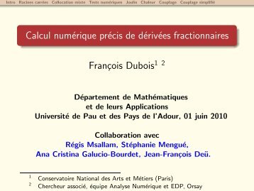 f. dubois - Laboratoire de Mathématiques et de leurs Applications ...
