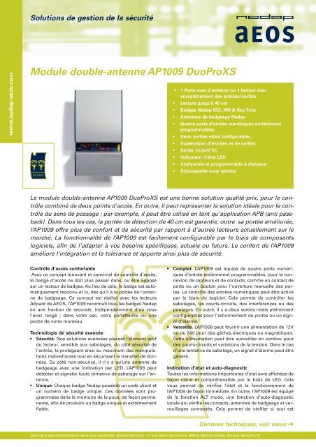 Module double-antenne AP1009 DuoProXS - Nedap France