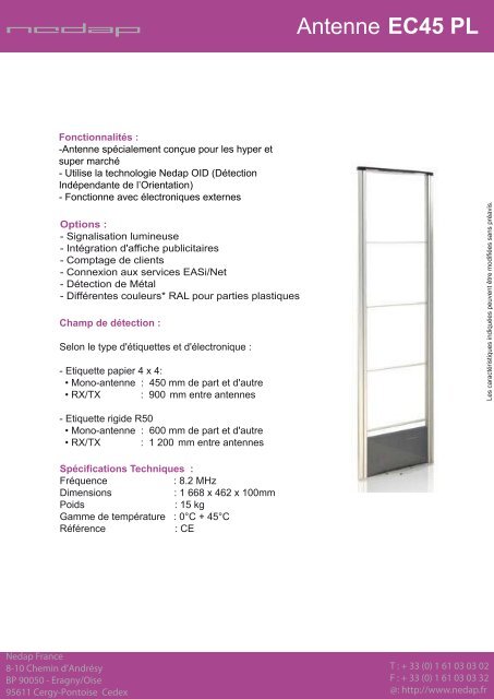 Catalogue antennes - Nedap France