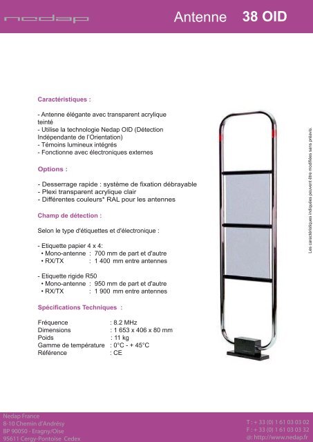 Catalogue antennes - Nedap France