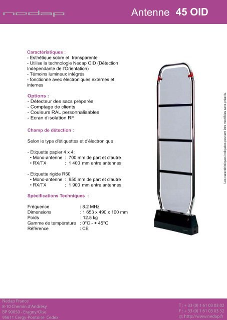 Catalogue antennes - Nedap France